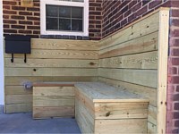 <b>Pressure Treated Wood Decking on the Walls of the front of the homes at Lyons Estate in Baltimore MD</b>